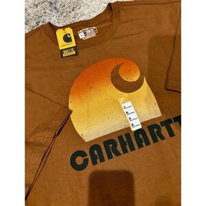 New Carhartt Loose Fit Heavyweight Graphic T-Shirt XL Brown